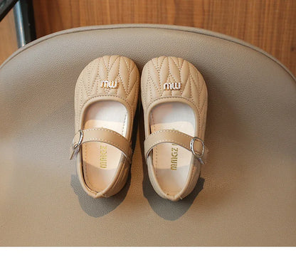 Spring Autumn New Single Shoes Shallow Mouth Bean Shoes Women's Baby Soft Women's Children's Leather Shoes