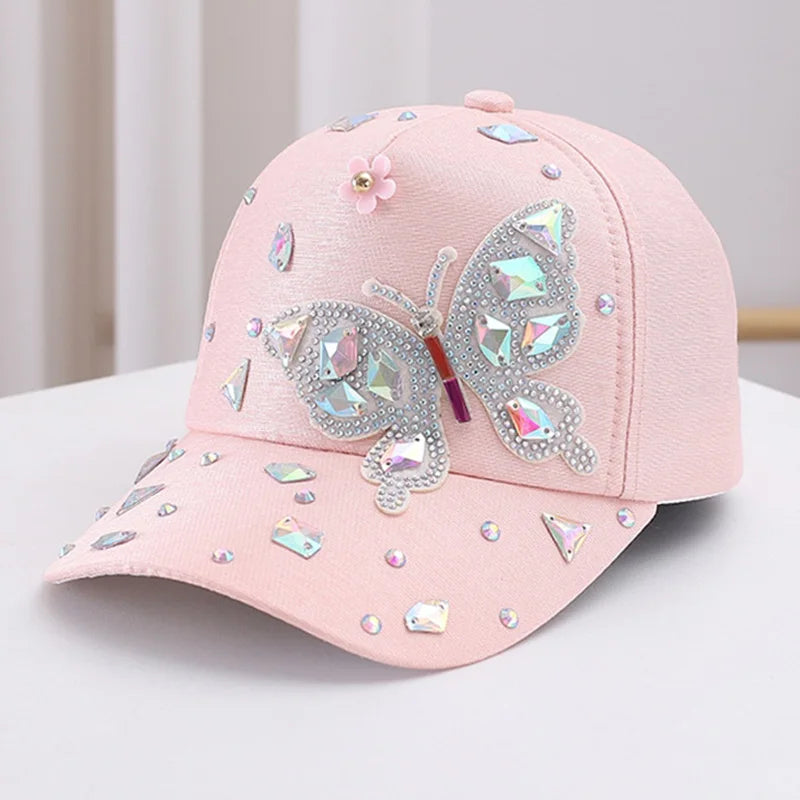 Butterfly Baseball Cap Women's Spring Summer Versatile Sunshade Hat Lace Pattern Baseball Cap
