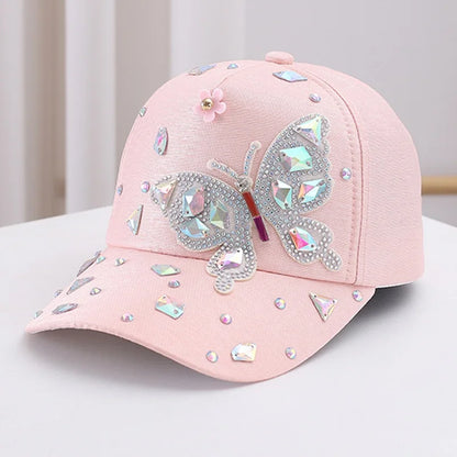 Butterfly Baseball Cap Women's Spring Summer Versatile Sunshade Hat Lace Pattern Baseball Cap