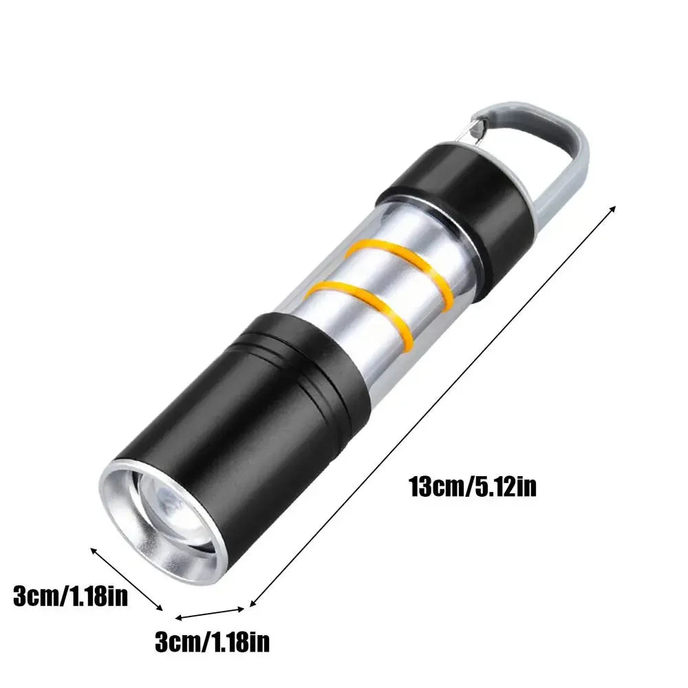 Rechargeable Camping LED Flashlight With Side Light Outdoor Light Powerful Zoomable Flashlight Camping Lantern Atmosphere Light