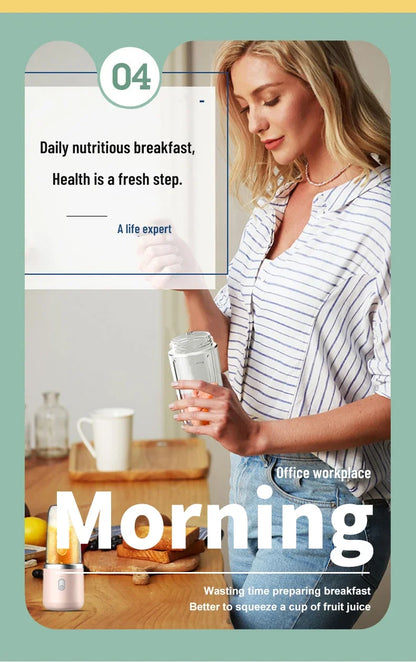 Portable Electric Juicer Mini Home Mixer Multifunctional Fruit and Vegetable Crushing Mixer USB Charging Juice Cup Juicing Tool