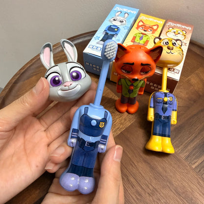 Disney Zootopia Internet Celebrity Retractable Toothbrush Nick Judy Deformed Soft Bristled Toothbrush Fine Bristle Kid Gift Toys