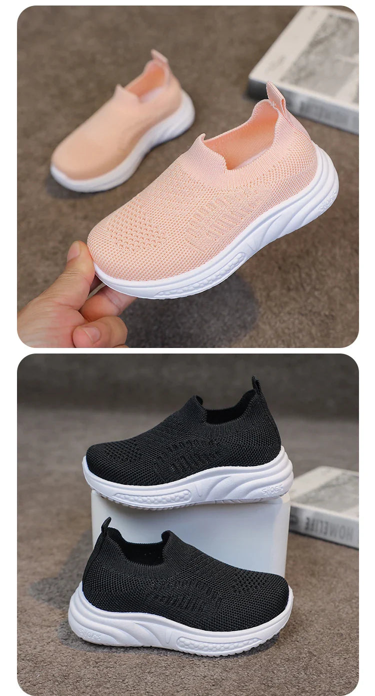 Lightweight Boys Girls Casual Shoes Breathable Slip on Kids Casual Sneakers Anti-slip Toddler Flats Outdoor Walking Shoes