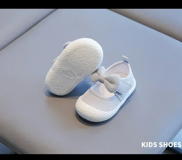 Kids Shoes  Baby Girl Walking Shoes with Breathable and Non Slip Mesh Bow Princess Shoes with Non Slip Soft Soles