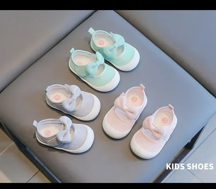 Kids Shoes  Baby Girl Walking Shoes with Breathable and Non Slip Mesh Bow Princess Shoes with Non Slip Soft Soles
