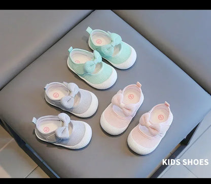 Kids Shoes  Baby Girl Walking Shoes with Breathable and Non Slip Mesh Bow Princess Shoes with Non Slip Soft Soles