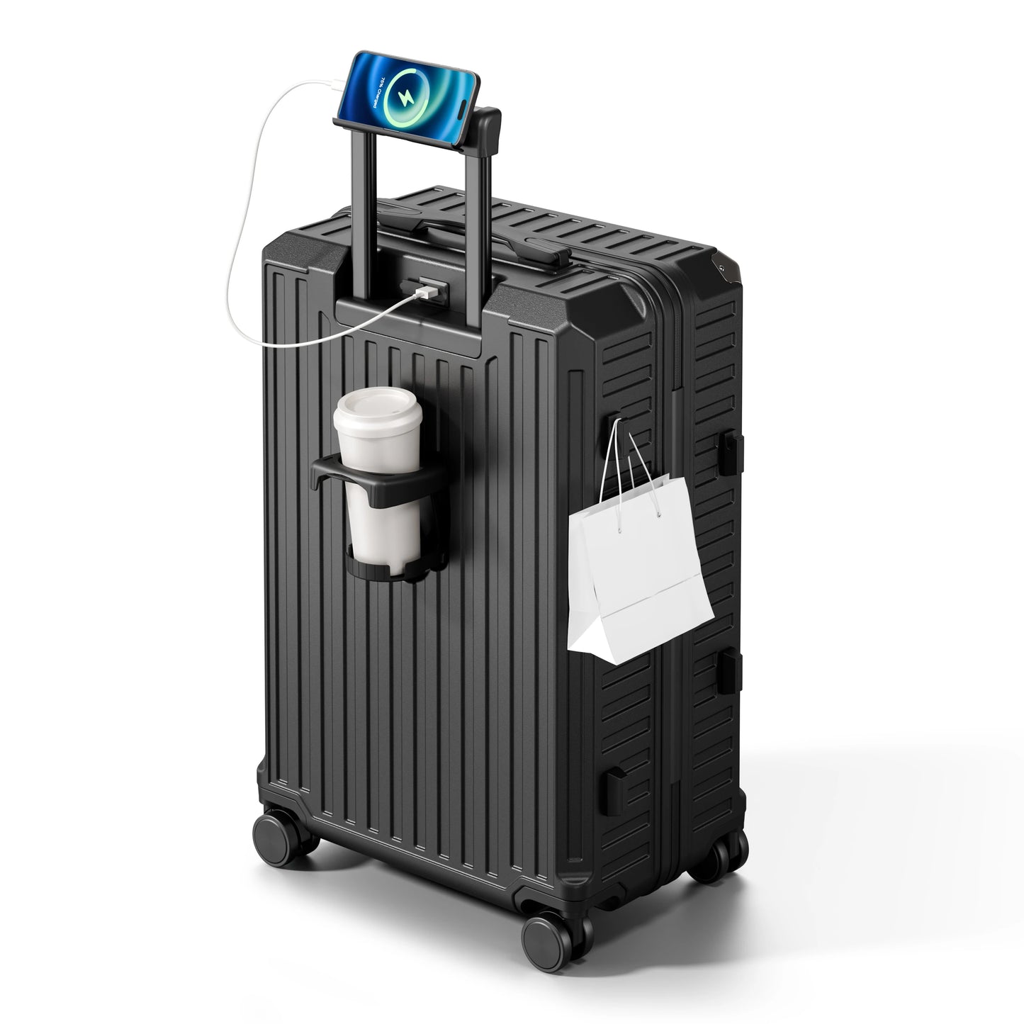 Luggage Unisex 20-inch Carry-On Suitcase 29-inch Large Capacity Aluminum Frame Travel Password Suitcase with Smooth wheels