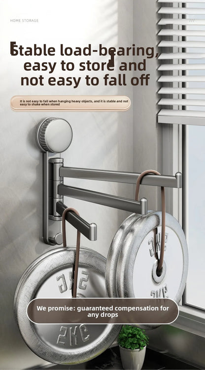 Suction Cup Cloth Rack Kitchen Storage Rack Wall-Mounted No-Drill Bathroom Organizer Draining Rack Hanging Dishcloth Towel Rod