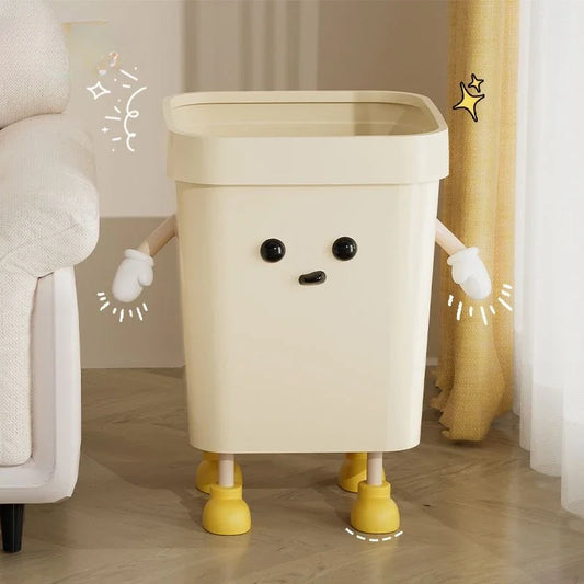 Cartoon cute creative trash can household high value living room kitchen garbage storage bucket bathroom bedroom wastebasket