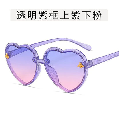 Children Sunglasses Heart-Shape Baby Gradient Sun Shade Cartoon Summer Girls Sunglasses Travel Beach Lovely Sunglasses