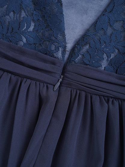 Girls Sheer Floral Lace Chiffon Party Dress Bridesmaid Clothing Sleeveless Backless Pleated Princess Dress for Wedding Birthday