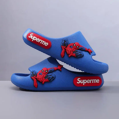 Anime peripheralsMarvel cartoon Spider-Man children's home anti-slip sandals New flip-flop boys soft-soled beach sandals EVA