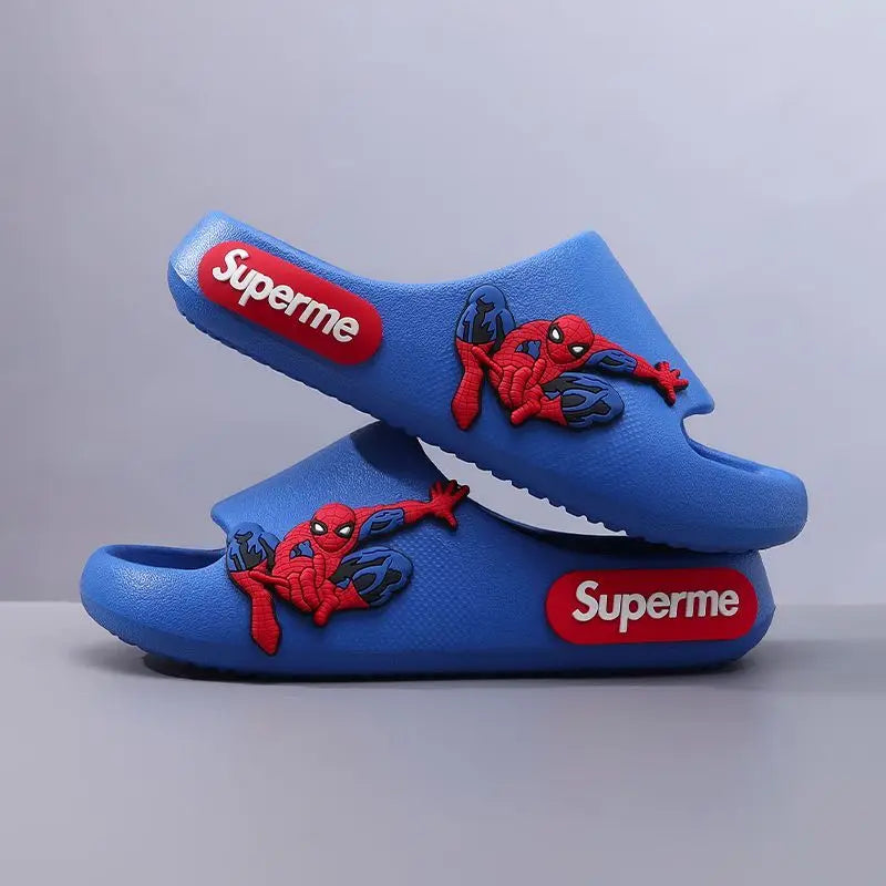 Anime peripheralsMarvel cartoon Spider-Man children's home anti-slip sandals New flip-flop boys soft-soled beach sandals EVA (Available)