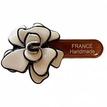 Fashionable Hair Accessories Elegant Black White Floral Hair Clip Camellia Flower Side Duckbill Barrette Women's Stylish