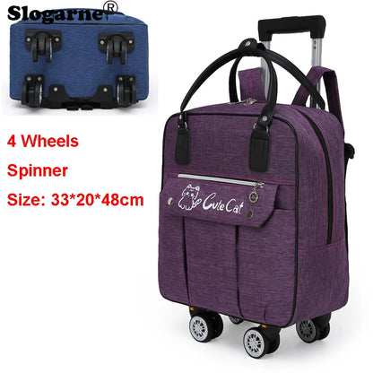 Portable Travel Luggage Bags 4 Wheels Big Capacity Unisex Trolly Travel Duffels Men New Rolling Suitcase Women Wheel Travel Bags
