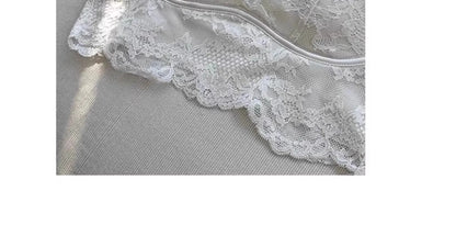 French Lace Lingerie Gathered No Steel Ring Bra Deep V Neck Sexy Wire Free Bras Underwear Tank Tops Padded Camisole Vest