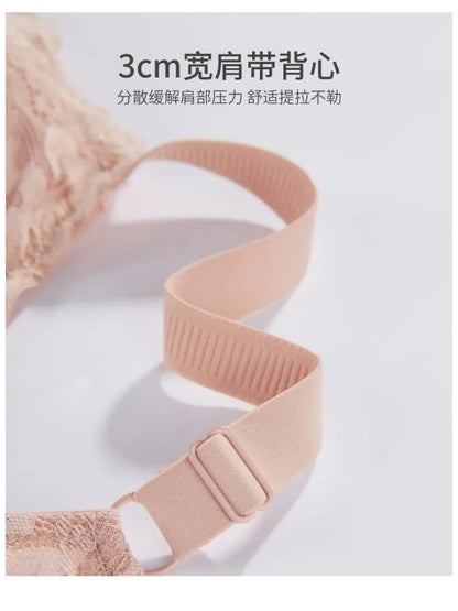 YUQI Lace Minimizer Bra - Big Bust Full Cup | Summer Thin Anti-Slip Beauty Back Lingerie Sexy Comfort No Underwire  Full Cup
