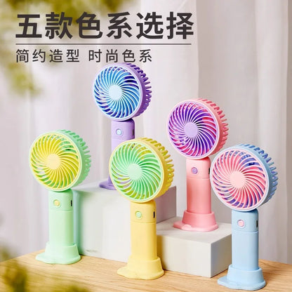 Portable Handheld Fans USB Charging Cartoon Desktop Mini Fan Fisherman Student Summer Outdoor Climbing Fishing Tools Fans