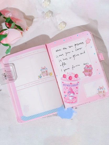 1pc Cute A6 Notebook With Magnetic Closure - Kuromi, My Melody & Cinnamoroll  Paper Journal For Teens & Adults Stationery Gift