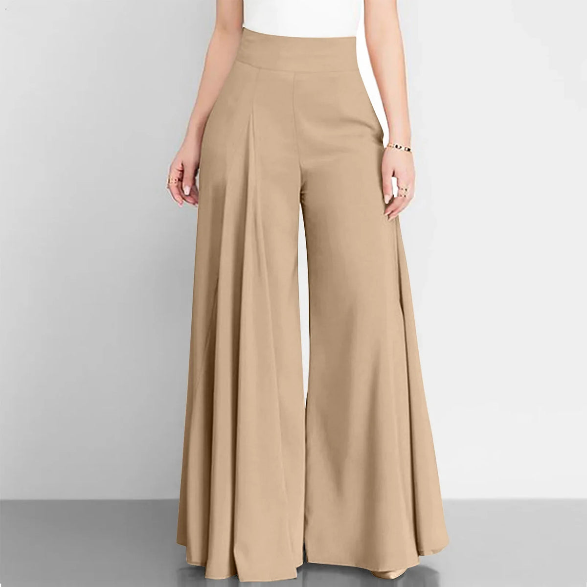 Fashion Women High Waist Wide Leg Pants Spring Autumn Female Elegant Flare Trousers Casual Solid Holiday Loose Long Pant New (Available)