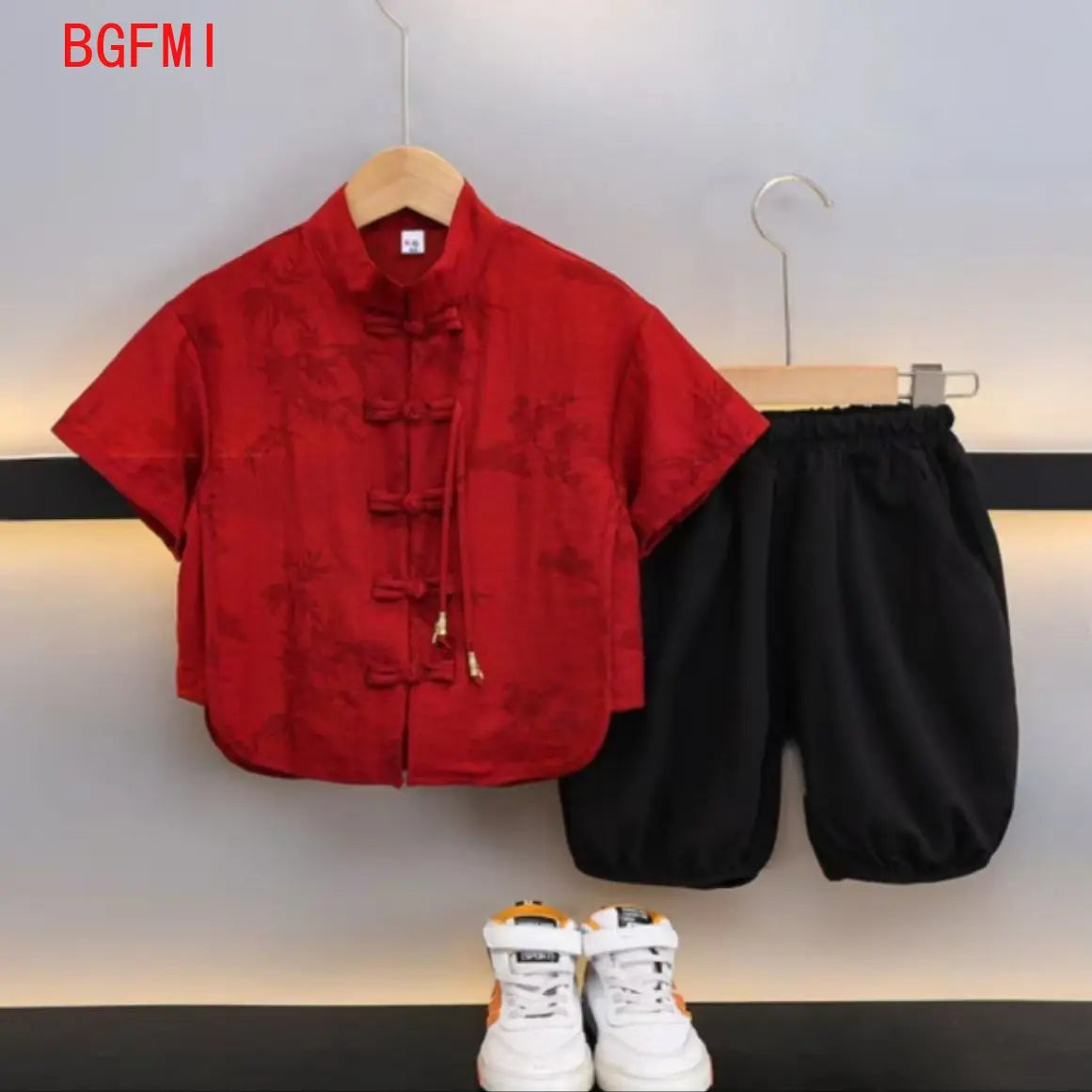 Chidren Clothing Set Casual Boys Summer Chinese Style Short Sleeve Shirt Shorts 2 PCs Set Kids Chinese Traditional Clothing (Available)