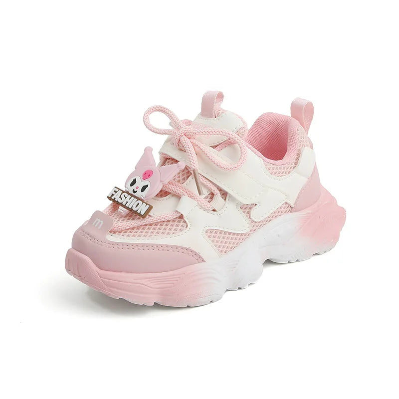 2026 Girls Kuromi Autumn New Board Shoes Sanrio Sports Dad Shoes Children Cartoon Kawaii Comfortable Breathable Casual Shoes