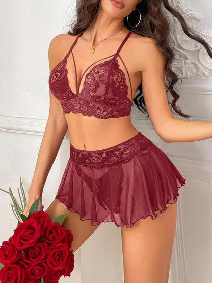 Erotic Lingerie Mesh Thin Transparent Bra Suspender Sex Shop Sexy Naughty Underwear Babydoll Open Anal Exotic Underwear Women