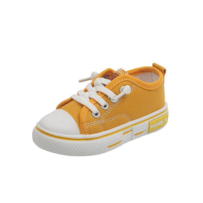 2025 New Children's Canvas Shoes Fashion Baby Board Shoes Girls' Breathable Single Shoes Boys' Casual Shoes   (Available)