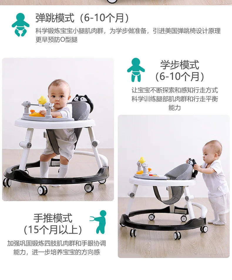 Baby Walker Anti-o-legs Multi-functional Anti-drop Anti-rollover Girl Baby Boy Walking Can Sit on Trolley U-shaped