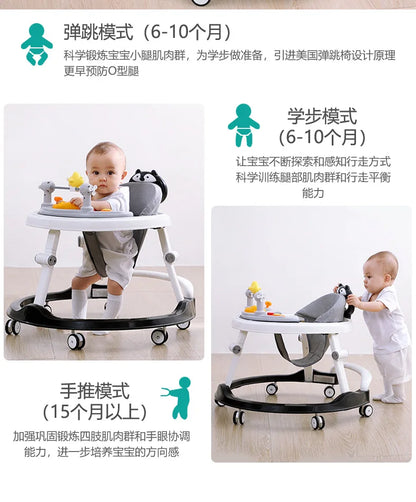 Baby Walker Anti-o-legs Multi-functional Anti-drop Anti-rollover Girl Baby Boy Walking Can Sit on Trolley U-shaped
