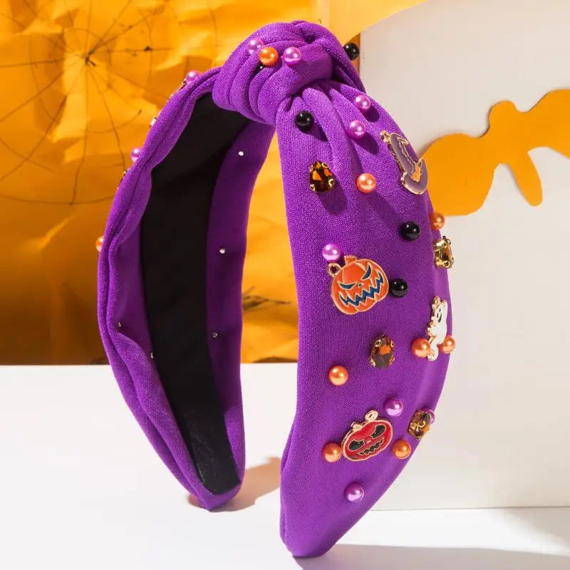 Designer Hair Accessories for Women Featuring Skull, Letters, Diamonds, and Rice Beads, Halloween Styling