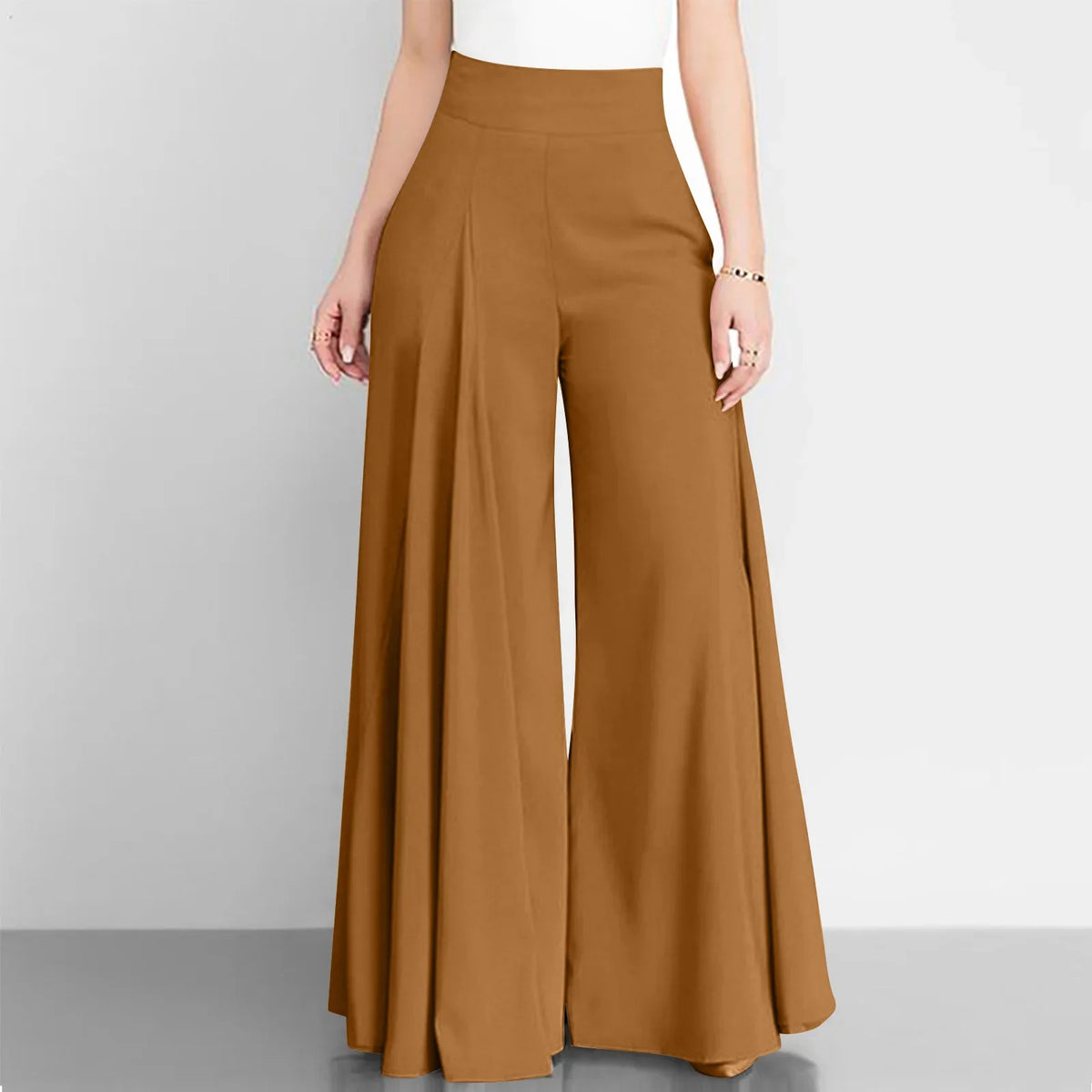 Fashion Women High Waist Wide Leg Pants Spring Autumn Female Elegant Flare Trousers Casual Solid Holiday Loose Long Pant New (Available)