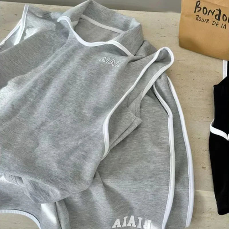 Boys Clothing Set American Style Children Vintage Vest Casual Sport Loose Pullover Sleeveless T-shirt Top Shorts Two-piece Set