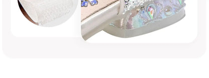 Brand Princess Shoe 2025 Summer New Sandals for Girls Kid Crystal Shoe Women Heels Gift Party Dresses for Girl Women's Sandals
