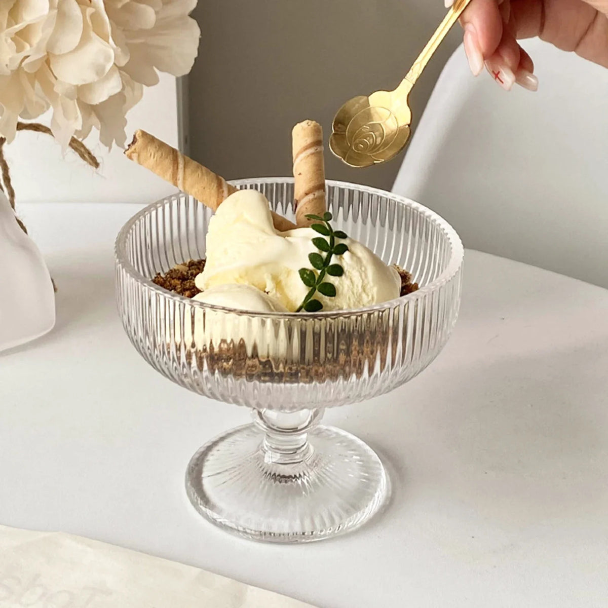 Sundae Dishes Trifle Bowl Tall Ice Cream Cup Glass Dessert Cup Ice Cream Ball Pudding Cup Afternoon Tea Sugar Water Yogurt Cup