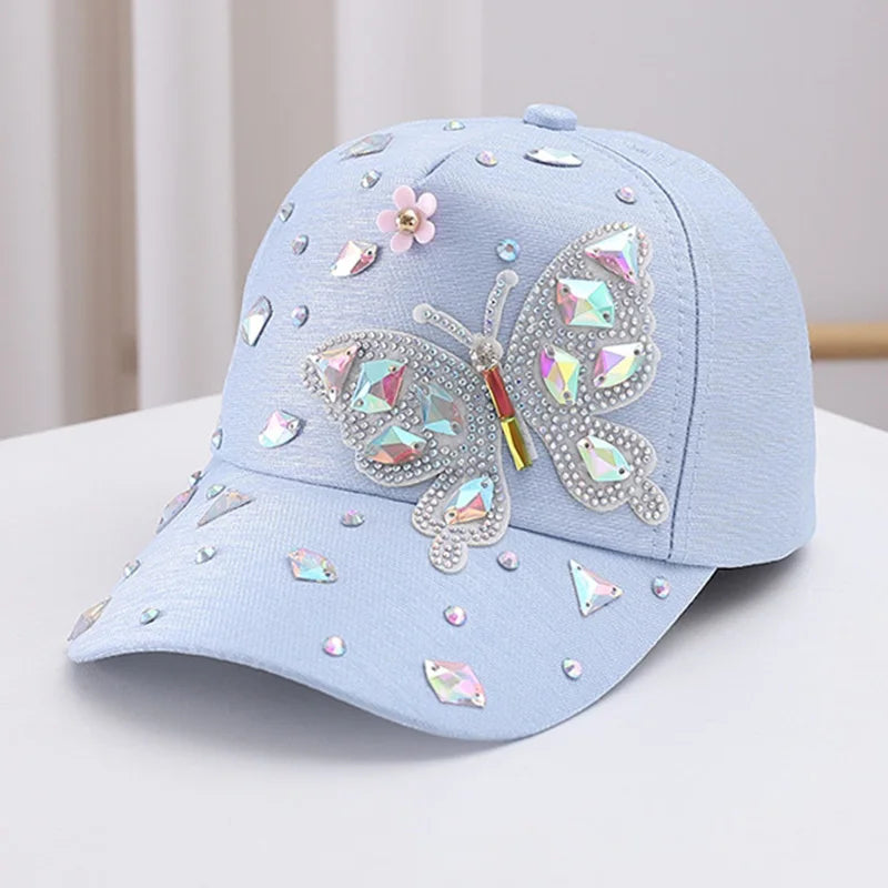 Butterfly Baseball Cap Women's Spring Summer Versatile Sunshade Hat Lace Pattern Baseball Cap