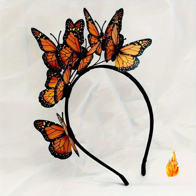 Butterfly Headband Halloween Cosplay Bohemian Wedding Headpiece Photo Props