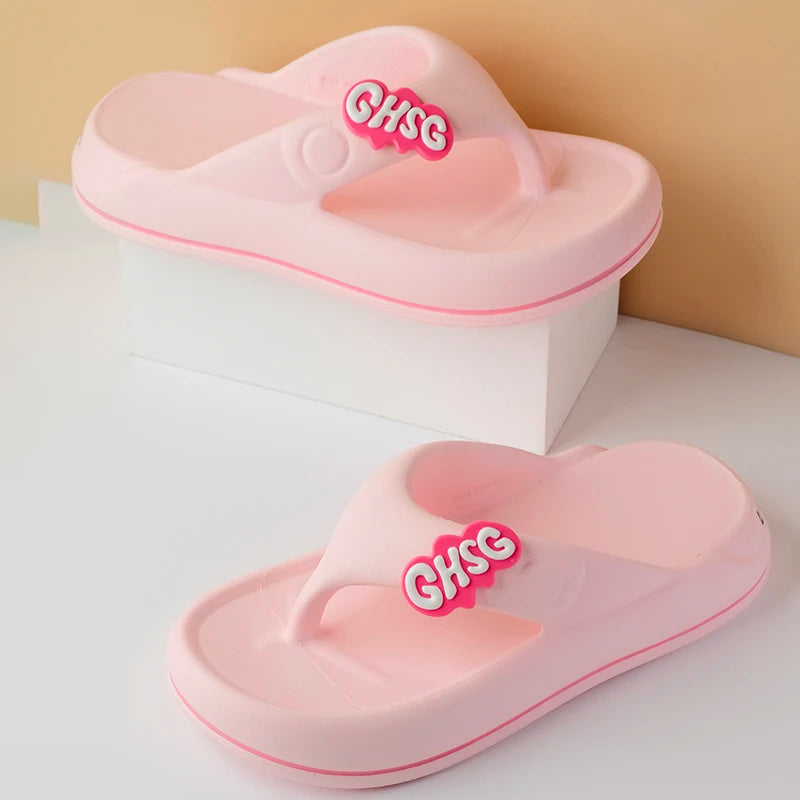 Solid Color Non-slip Leisure Couple Slippers Women Summer Beach Slippers Outdoor Women Flip Flops Breathable Beach sandals women