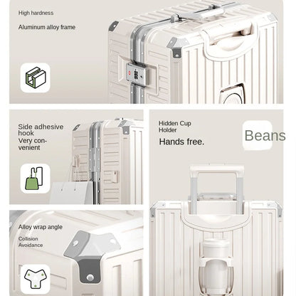 Luggage Unisex 20-inch Carry-On Suitcase 29-inch Large Capacity Aluminum Frame Travel Password Suitcase with Smooth wheels