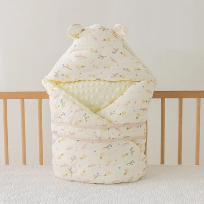 0-6 Months Baby Cotton Blanket Swaddling Wrap Sleepsack Babies Sleeping Bags Newborn Baby Cartoon Swaddle Wrap Envelope 90*90cm
