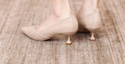 Women's Shoes Formal Black Ladies Pumps with Medium Heels Pointed Toe Luxury Brand Elegant Dress Popular Stylish Lastest Y2k A L