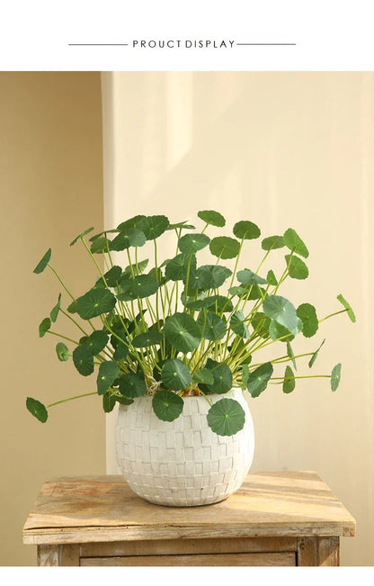 Artificial Lotus Plants Eucalyptus Leaves Plastic Tree Fake Plants Real Touch Copper Leafs For Home Office Decor