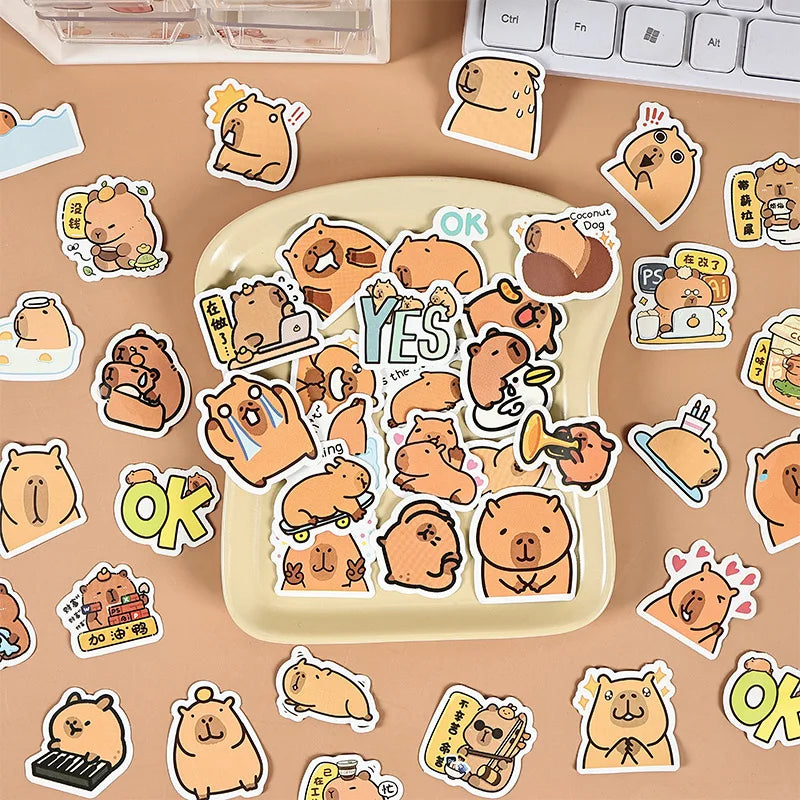 Capybara Stationery Set For Kids Gift Pens Stickers Utility Knife Stationery Gift Box Back To School Learning Birthday Gift