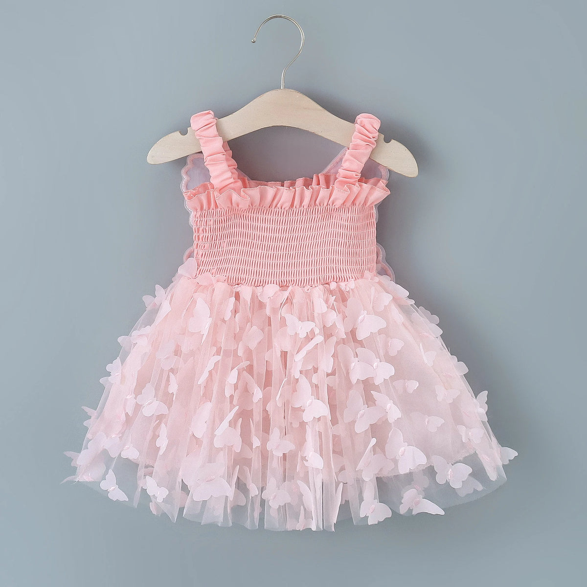 Girls' Party Princess Back Decorated Butterfly Wings Dress Summer New Children's Embroidered Mesh Skirt