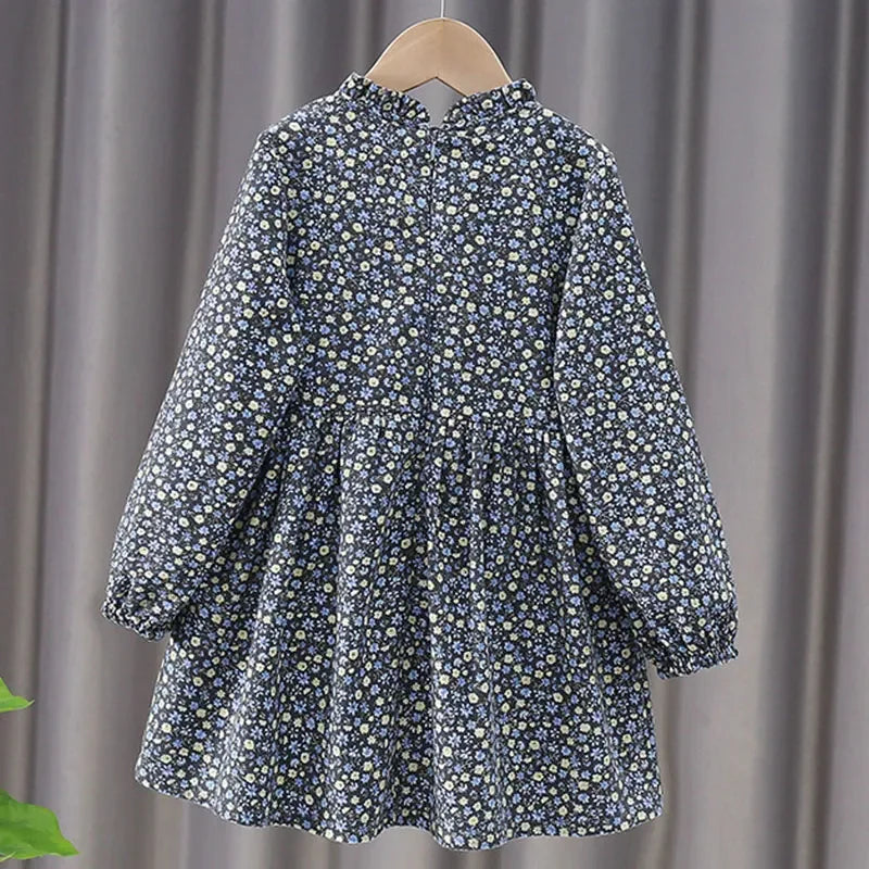 Baby Girls' Dress New Long Sleeve Spring Autumn Girl Clothing Cotton Flower Princess Party Dress Children's Fashion Clothes