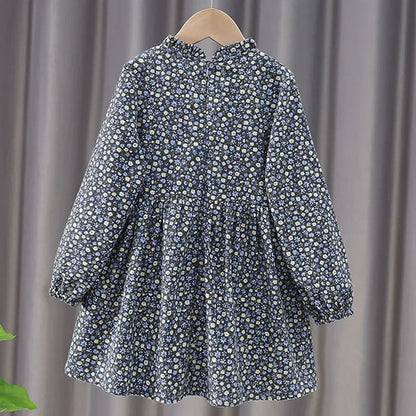 Baby Girls' Dress New Long Sleeve Spring Autumn Girl Clothing Cotton Flower Princess Party Dress Children's Fashion Clothes