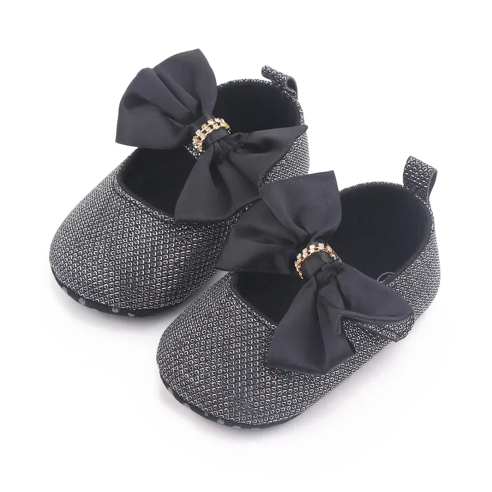 Spring Autumn Beautiful Baby Girl Princess Shoes Soft Soled Butterfly Bowknot Fashion Design Solid Newborn Prewalker Shoes