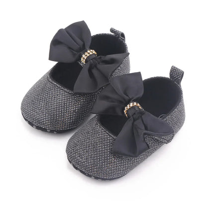 Spring Autumn Beautiful Baby Girl Princess Shoes Soft Soled Butterfly Bowknot Fashion Design Solid Newborn Prewalker Shoes