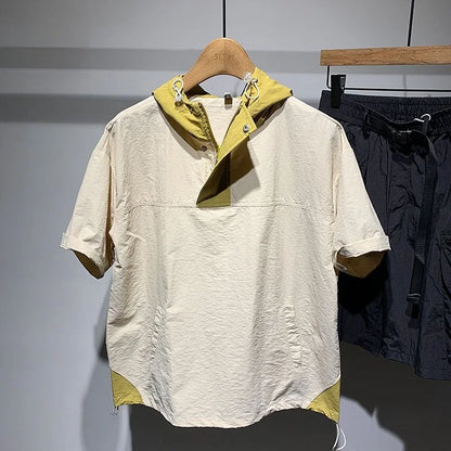 Faionable Color Blo Men's T-irt Casual Lightweight ort Sve Hoodie Polyester Fiber Spring Summer Trendy Workwear (Available)