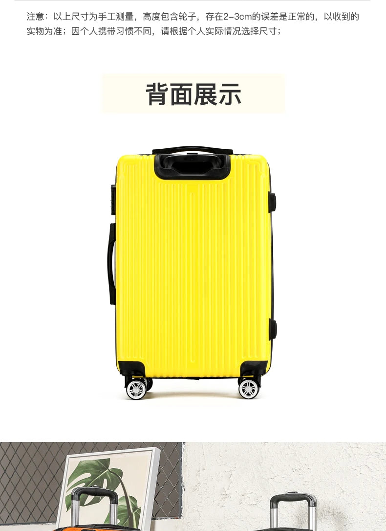 Luggage Suitcase 20-26 Inch Large Capacity Simple Fashionable Travel Handheld Durability Wear-resistant with Wheels Suitcase